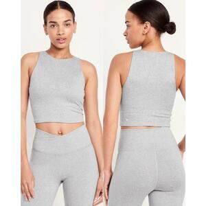 Old Navy High Neck Longline Sports Bra Gray Size Small Padded Activewear Top